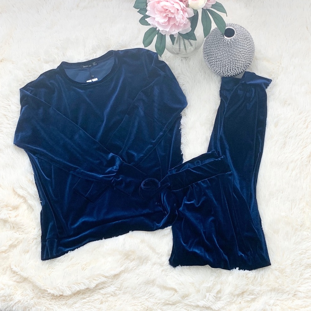 Boohoo Plus Velvet Top & Sweatpants US 16/UK 20/1X